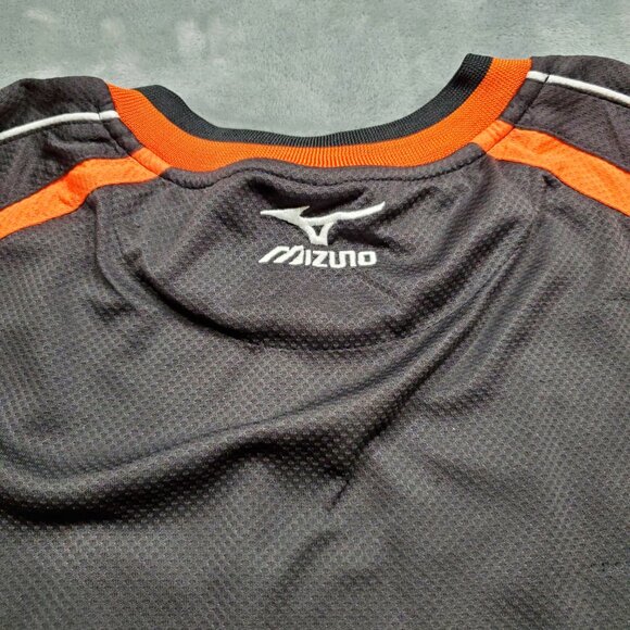Mizuno Baseball Wind Lite Performance Pullover Shirt Black Orange Men Sz 2XL - Picture 4 of 11